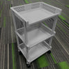 3 Tiers Plastic Kitchen Carts Trolley With Wheels Bathroom Storage Rack Cream