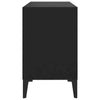 Black Small Modern TV Cabinet Media Shelf Storage Shelves Stand Unit Metal Legs