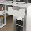 Computer Desk Office WhiteTable Workstation Study PC Furniture Drawer Bookcase H