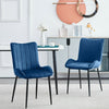 Set of 2 Velvet Dining Chairs Set Padded Seat Metal Legs Kitchen Home Furniture