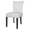 2PCS Crushed Velvet White Dining Chairs with Knocker/Ring Back Kitchen Furniture