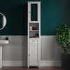 Tall Bathroom Cabinet Mirrored Door Cupboard Storage Shelf Shelving Unit