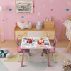 Kids Table and 2 Chairs Set Children Playroom Activity Reading Paiting Furniture
