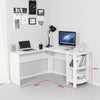 Mondeer White Corner Table L-shaped Computer Desk Workstation Office Study