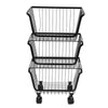 Large 3 Tier Kitchen Fruit Vegetable Holder Storage Trolley Basket Rack UK