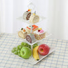 3 Tier Plastic Square/Round Cake Stand Afternoon Tea Wedding Party Tableware