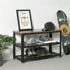 Industrial Shoe Bench Rustic Hallway Furniture Vintage Retro Metal Tier Storage