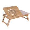 Adjustable Portable Laptop Lazy Lap Sofa Bed PC Notebook Desk Table Tray Bamboo