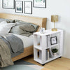 Bedside Table Small Side End Table Nightstand Storage Organizer Cabinet W/Wheels