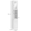 Bathroom Floor Storage Cabinet with Mirror and Shelves Tallboy Unit