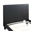 Wooden Double Bed Frame PU Leather Bed Platform with Headboard Upholstered Black