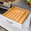 New Cutlery Organiser Drawer Storage Tray Wooden Bamboo Expandable Extending