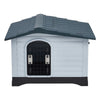 Large Plastic Dog Kennel Hutch Pet House Shelter With Metal Door Indoor Outdoor