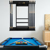 Billiards Pool Cue Rack Wall Mounted Billiard Stick Holder Made of Solid Pine
