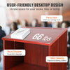 Podium Stand 47 in Hostess Stand with Rolling Wheels&Storage Shelve Brown