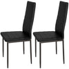 Set of 2/4/6 Dining Chairs Black Padded Seat High Back Metal Legs Home Furniture