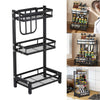 2-3 Tiers Kitchen Spice Rack Kitchen Storage Organizer Bottle Stand Shelf Holder