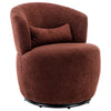Swivel Tub Chair Teddy Fabric Accent Armchair Barrel Chairs Reading Chair HT
