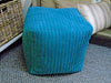 Chunky Cord Pouffe Footstool Cube Soft Foot Rest Stool Ottoman Beanbag filled