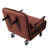 2-in-1 Single Folding Sofa Bed Chair Fabric Sleep Function Holder Pillow Wheels