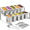 Expandable Spice Rack Seasoning Organizer Inclined 2 Tiers w/ 10 1/9 Pans
