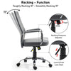 Executive Office Chair Swivel Ribbed High Back Leather Chair Computer Desk Chair