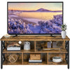 TV Unit, TV Stand Cabinet, Retro TV Console Table with Open Storage Compartments