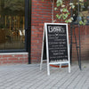 Double Sided Wooden A-Frame Freestanding Writing Blackboard Sidewalk Chalkboard