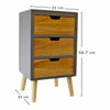 3 Drawer Chest In Grey Finish With Natural Drawers With Removable Legs