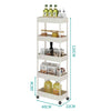 White/Black Slim Carts Kitchen Bathroom Thin Storage Trolley Cart Rack 3-5 Tiers