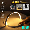 LED Desk Lamp With Fast Wireless Charger USB Rechargeable Table Bedside Light
