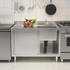 Commercial Stainless Steel Sink Single Bowl Cabinet Storage Restaurant Kitchen