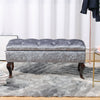 Crushed Velvet Footstool Storage Case Long Bench Piano Seat Make-up Chairs