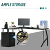 L Shaped Computer Desk with Drawers Corner Home Office Corner Workstation