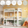 Triple Bunk Beds High Sleeper Kids Children Pine Wooden Bed Frame With Stairs