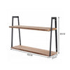 2 Tier Industrial Wooden Metal Wall Floating Shelf Storage Bookcase Display Rack