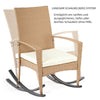 Rattan Garden Furniture Wicker Rocking Chair w/Cushions Patio Outdoor Relax