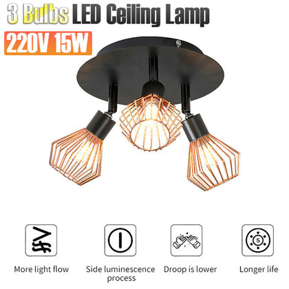 3 Way Ceiling Spot Lights Fitting Led Industrial Retro Spotlight Lamps Downlight