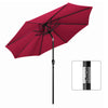 Mondeer 2.7M/3M Garden Parasol Umbrella Round Sun Shade Crank Tilt Red/Beige