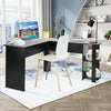 Corner L-Shaped Computer Desk Black PC Table Workstation Home Office w/ Shelves