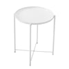 Coffee Table Folding Side Table Round Metal Tray Top Portable Table Night Stand