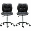 2x Cushioned Computer Desk Office Chair Chrome Legs Lift Swivel Adjustable Small