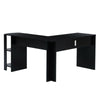 L-Shaped Home Office Desk Corner Computer Desk Black/White for Home Study Work