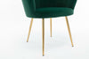 Green Velvet Scallop Shell Chair Wing Back Armchair Occasional Sofa Gold Legs