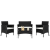 Rattan Garden 4 Pcs Furniture Set Conservatory Patio Outdoor Table Chairs Lounge
