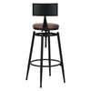 Industrial Tall Bar Stools High Seat Comfort with Backrest Rustic Brown & Black