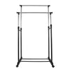 Double Clothes Rail Garment Coat Shirt Hanging Display Stand Rack With Wheels UK