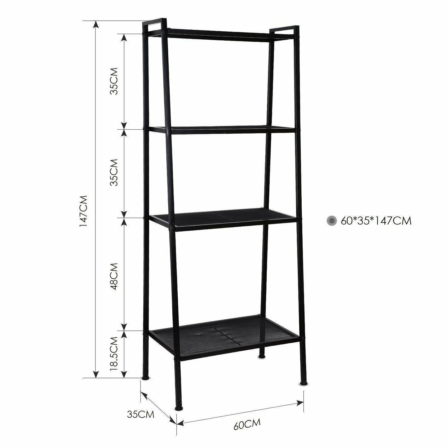 4Tier Ladder Shelf Storage Shelving Unit Bookcase Metal Rack Plant Display Stand