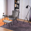 Vera Linen / Velvet Occasional Lounge Living Room Accent Chair Armchair Metal L