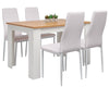 Wood Dining Table and Chairs 4 / 6 Set Pu Leather Seat Kitchen Room Furniture